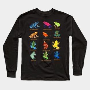 dart Frogs identification chart for Frog Lovers Long Sleeve T-Shirt